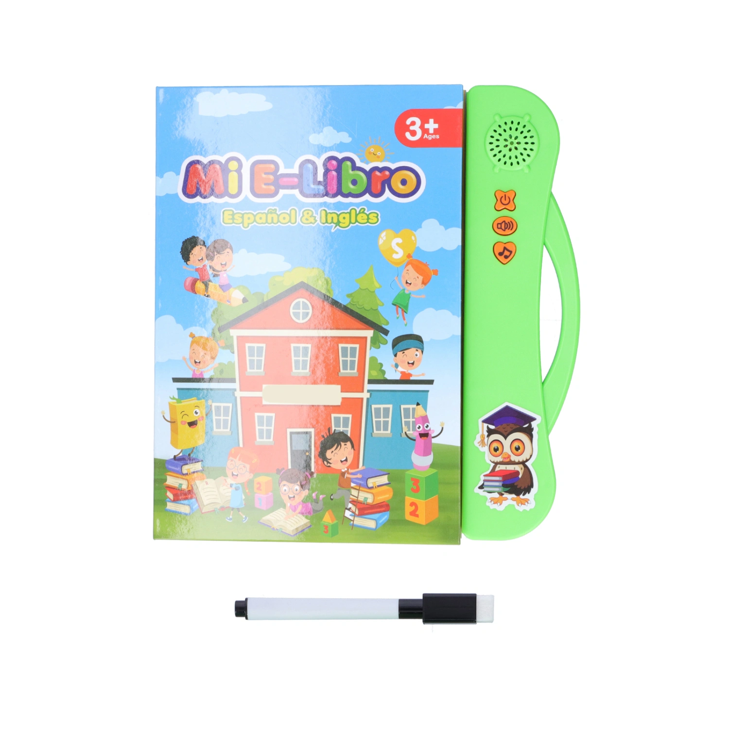 Spanish English Children Early Reading Machine Learning Machine Education EBook Toy(Green )