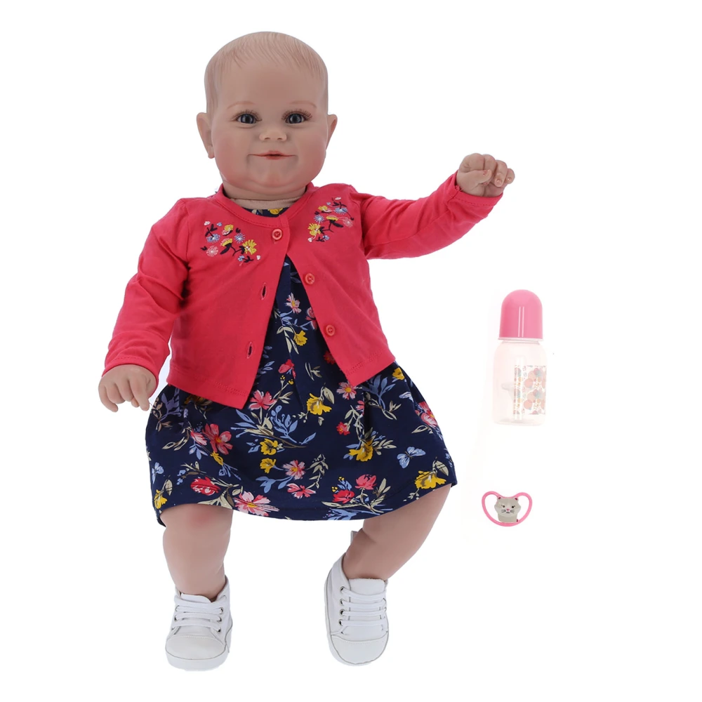 60cm Reborn Baby Doll Soft Body Lifelike Cute Flexible Infant Doll Toy Children Gift