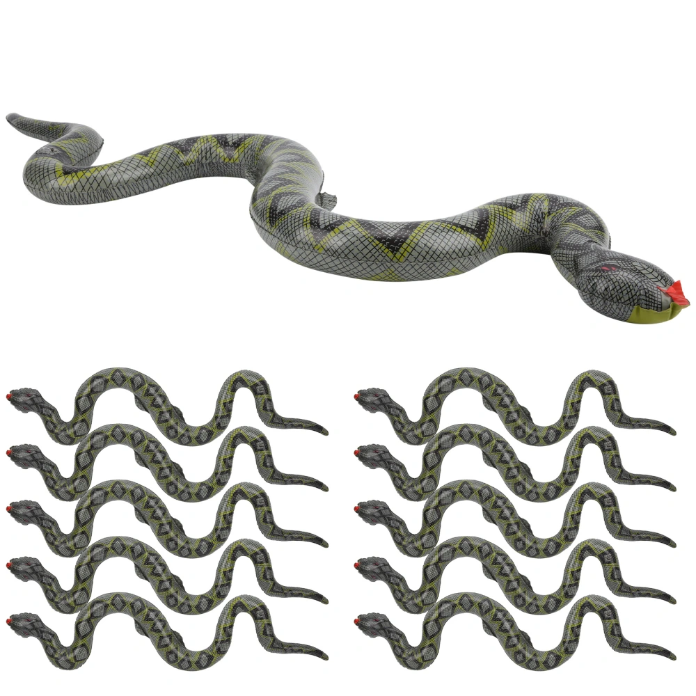 10pcs Inflatable Snakes Toy Scary Snake for Garden Farm Swimming Pool Party Accessory