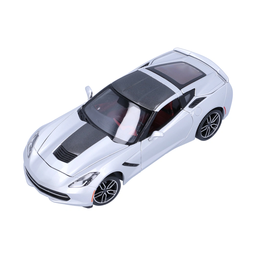 Sports Car Model 1:18 Scale Simulation Car Vehicle Model Desktop Decoration Gift Silver