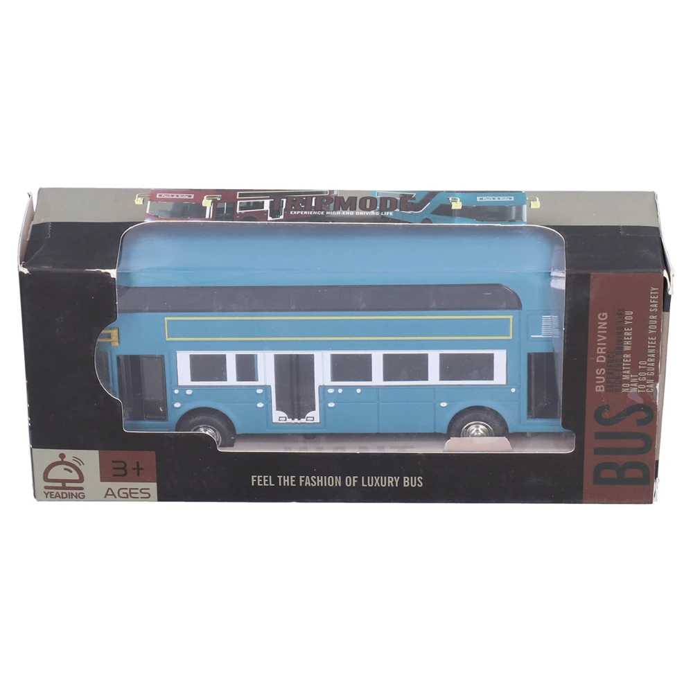 Desktop Decoration Bus Model Pull‑Back Vehicle Toy Children Kid Car Collection Toy Blue