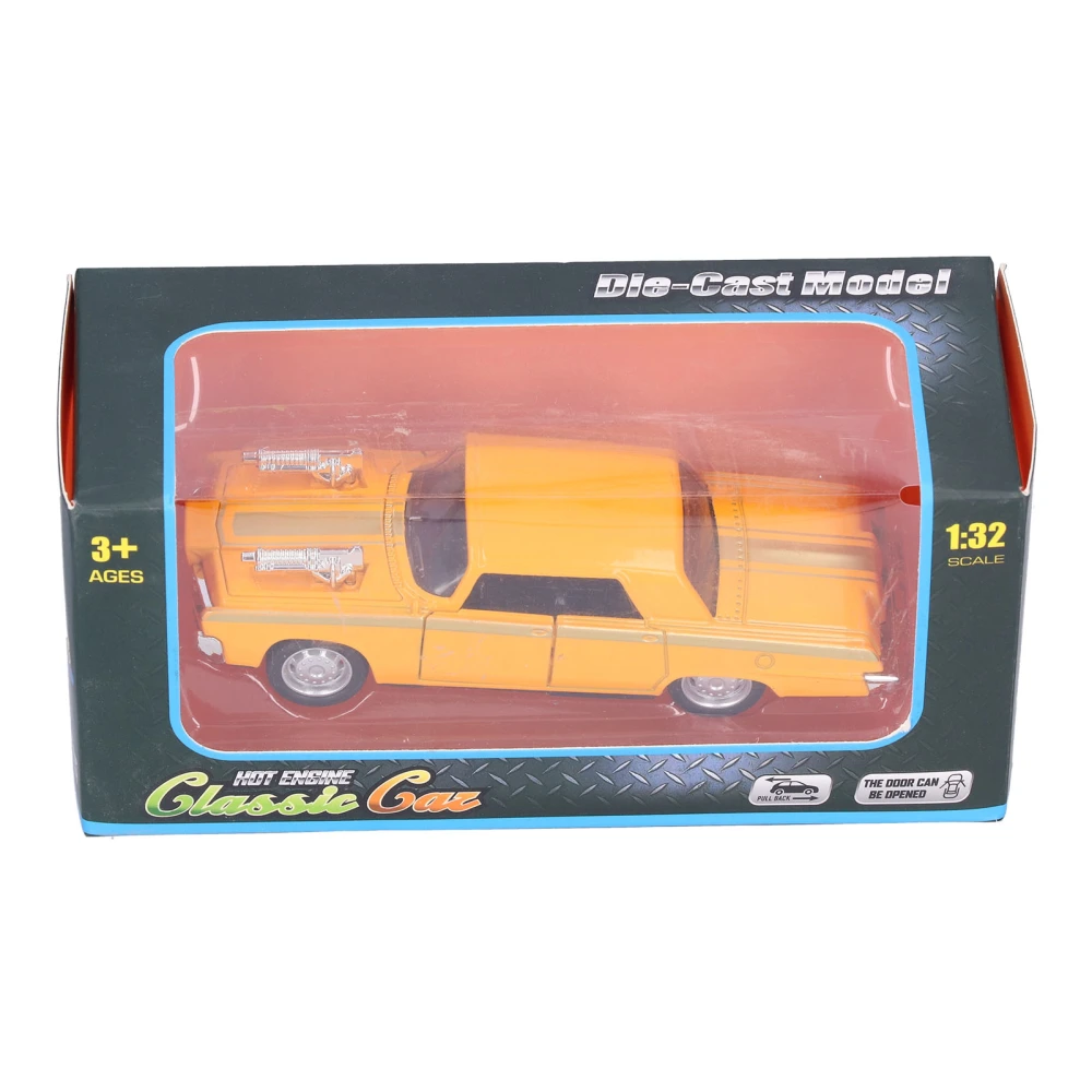 1:32 PullBack Car Toy Simulation Battery Powered Children Alloy Car Toy with Light Sound(Yellow )