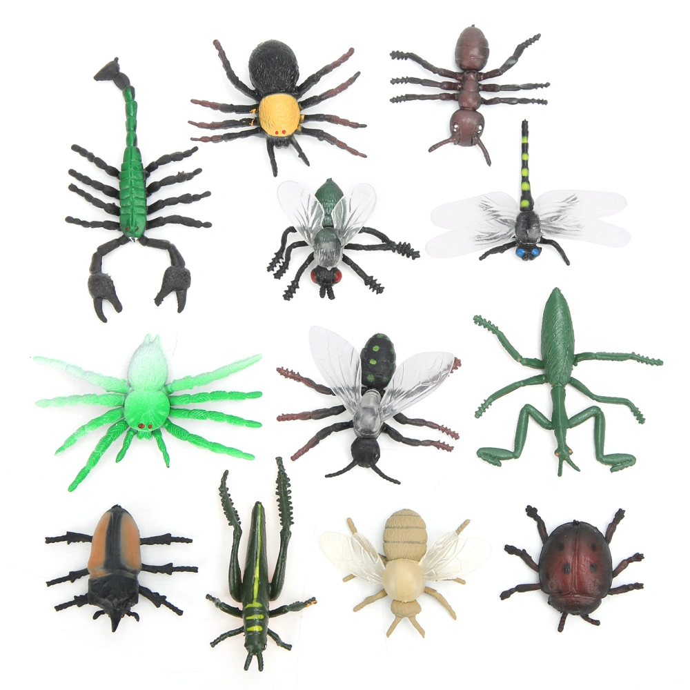 12pcs Assorted Lifelike Bugs Model Children Educational Simulation Insect Model ToyS