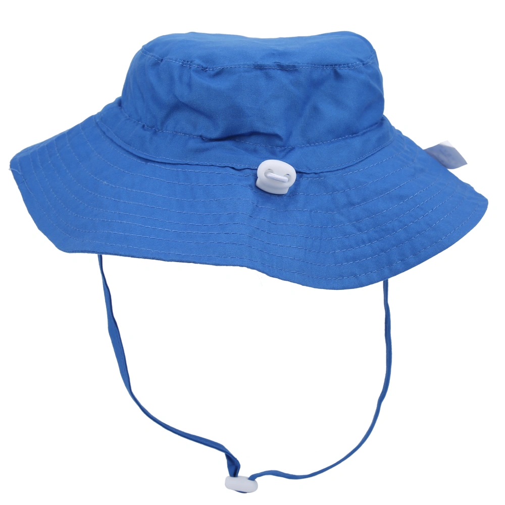 Children Bucket Hat Unisex Baby Boy Girl Outdoor Adjustable Beach Cap Bucket HatRoyal Blue M