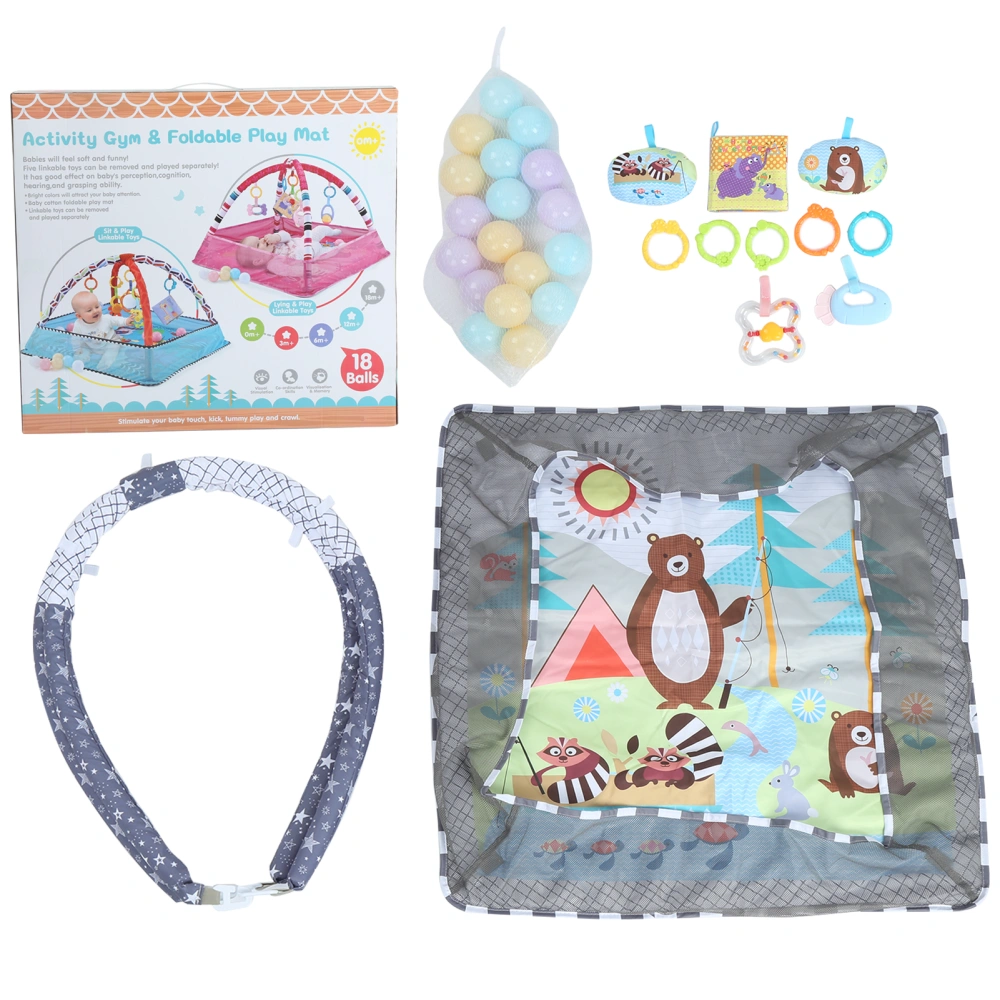 Newborn Baby Gym Playmat Activity Crawling Soft Game Carpet Safety Net Infant GymsGray