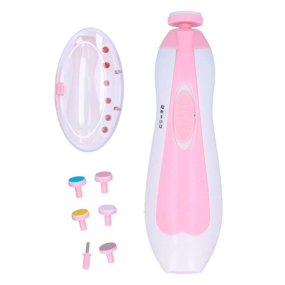 Baby Electric Nail Trimmer Kit LED Light Safe Newborns Nail File Clipper for 0‑3 Years Old KidPink