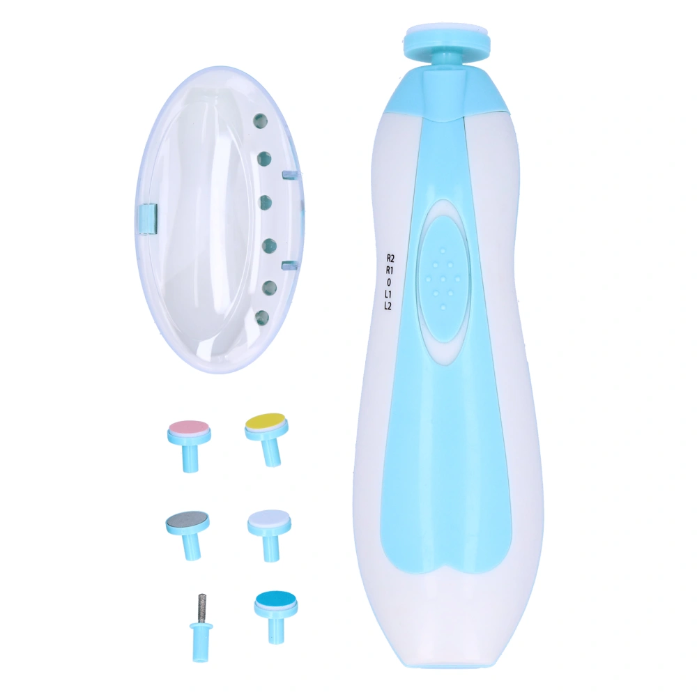 Baby Electric Nail Trimmer Kit LED Light Safe Newborns Nail File Clipper for 0‑3 Years Old KidLight Blue