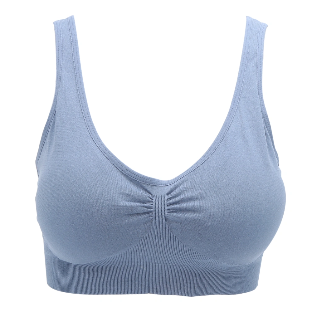 Wireless Bra Women Girl Padded Bra Soft Breathable Sports Bra for Yoga Gym Running FitnessBlue L