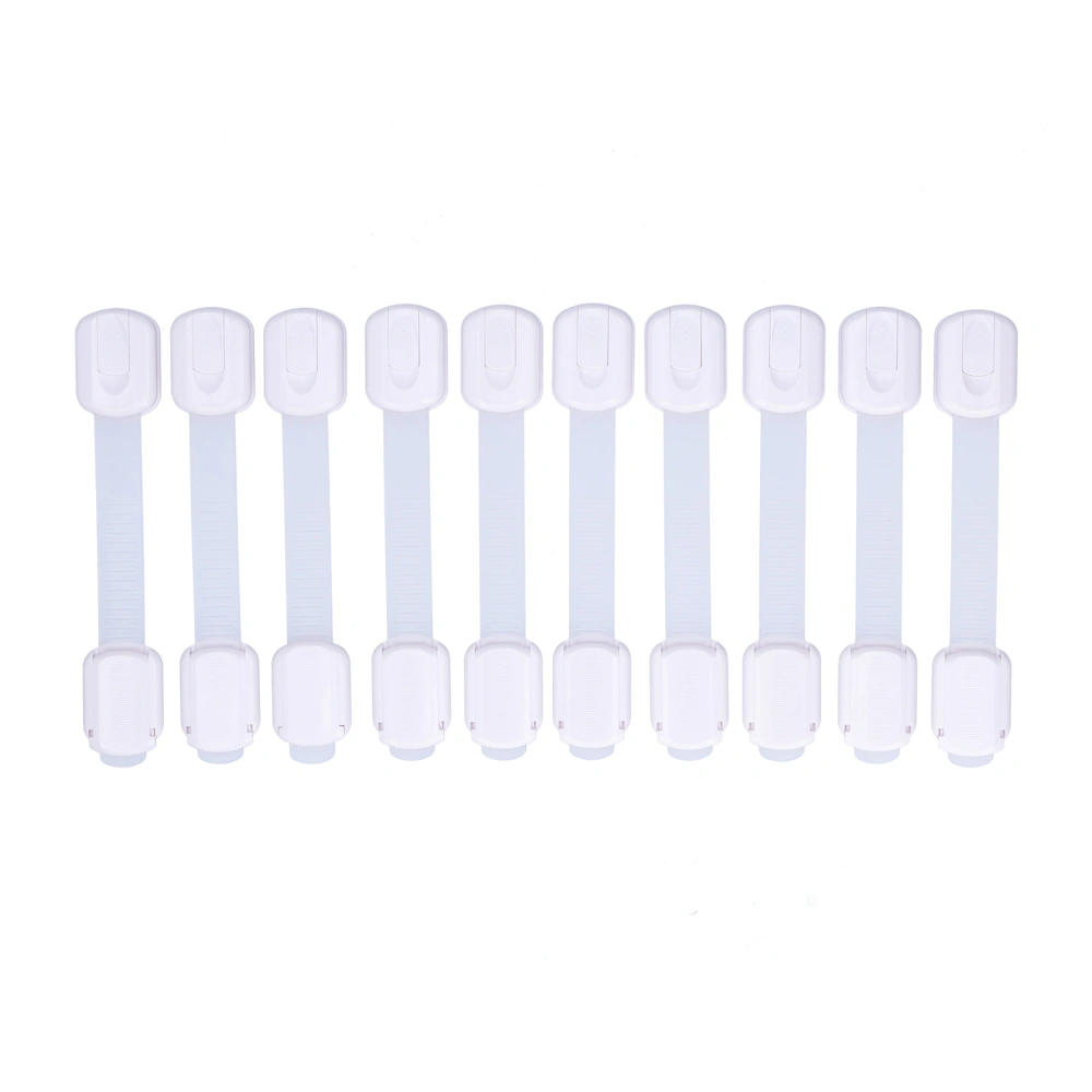 10pcs Adjustable Baby Safety Cabinet Locks Children Safety Lock for Drawers RefrigeratorsWhite