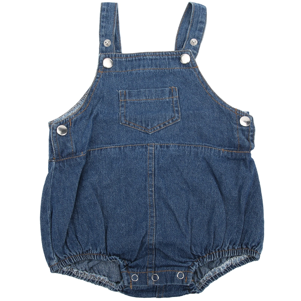 Unisex Cotton Bodysuit Sleeveless Strap Backless Newborn Bodysuit for Infant Boys GirlsBlue 73cm