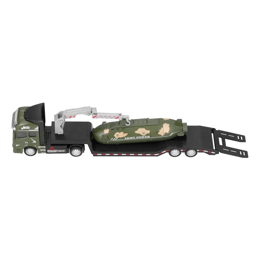 Submarine Military Trucks Model Toy Set Alloy Highly Simulation Vehicle Toy for Children KidsMilitary Green