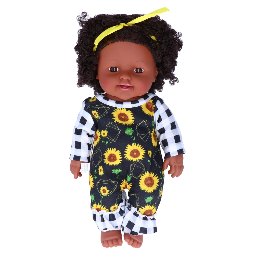 12 Inch Black Skin Afro Girl Doll Simulated Cute African Baby Doll Children Birthday Gifts