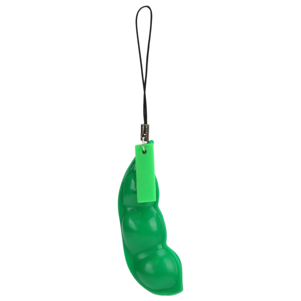 Children Adult Cute Pea Keychain Portable Anxiety Stress Relief Squeeze Bean ToyPea Pod with Chain