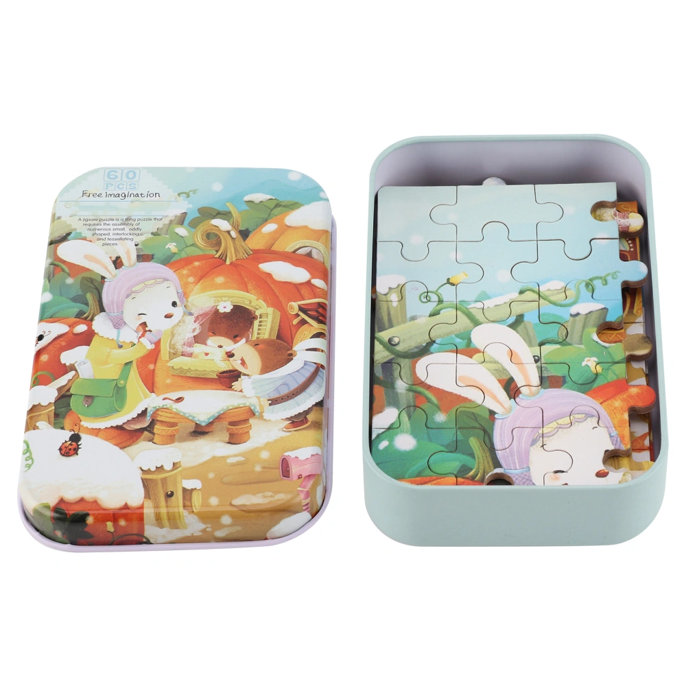 60pcs Cartoon Snow Rabbit Rat Jigsaw Puzzle Kindergarten Children Educational Gift ToyJigsaw Puzzle