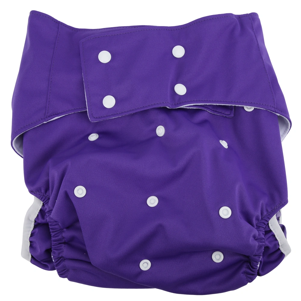 Adjustable Adult Cloth Diapers Anti Leakage Reusable Pocket Nappy for Elderly Disabled Incontinence(Purple )