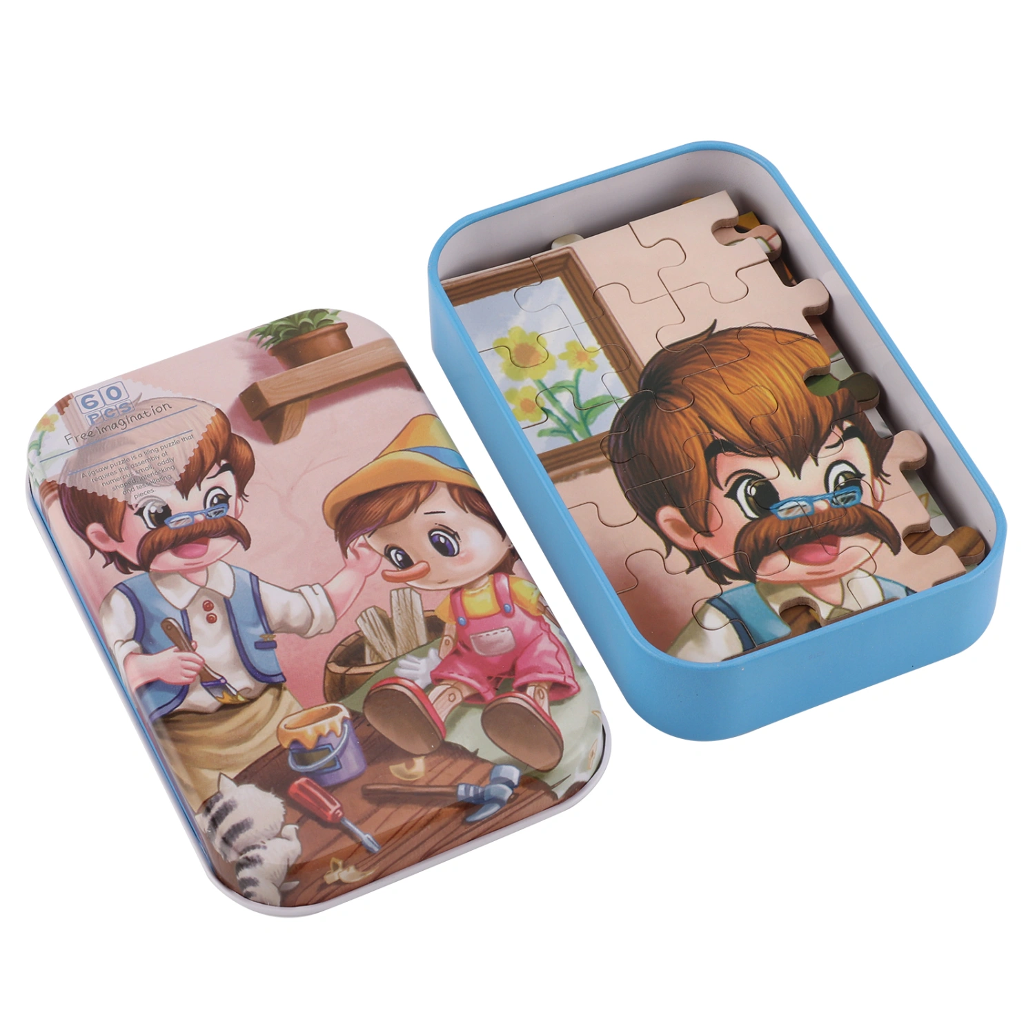 60pcs Cartoon Pattern Children Jigsaw Puzzles Parent Child Interaction Toys Gift(Puzzle Toy )