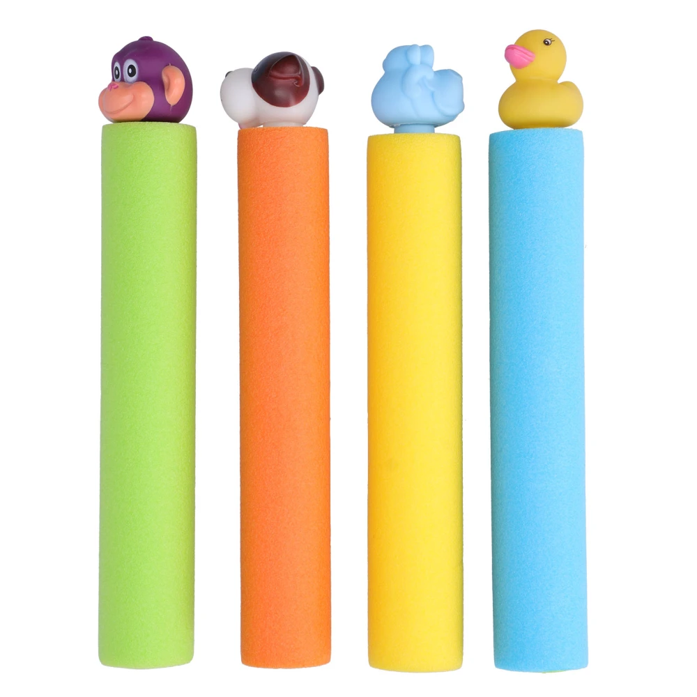 4pcs Pump Action Water Toy Cartoon Animal Pattern Swimming Pool Beach Children Water ToyWater Toy