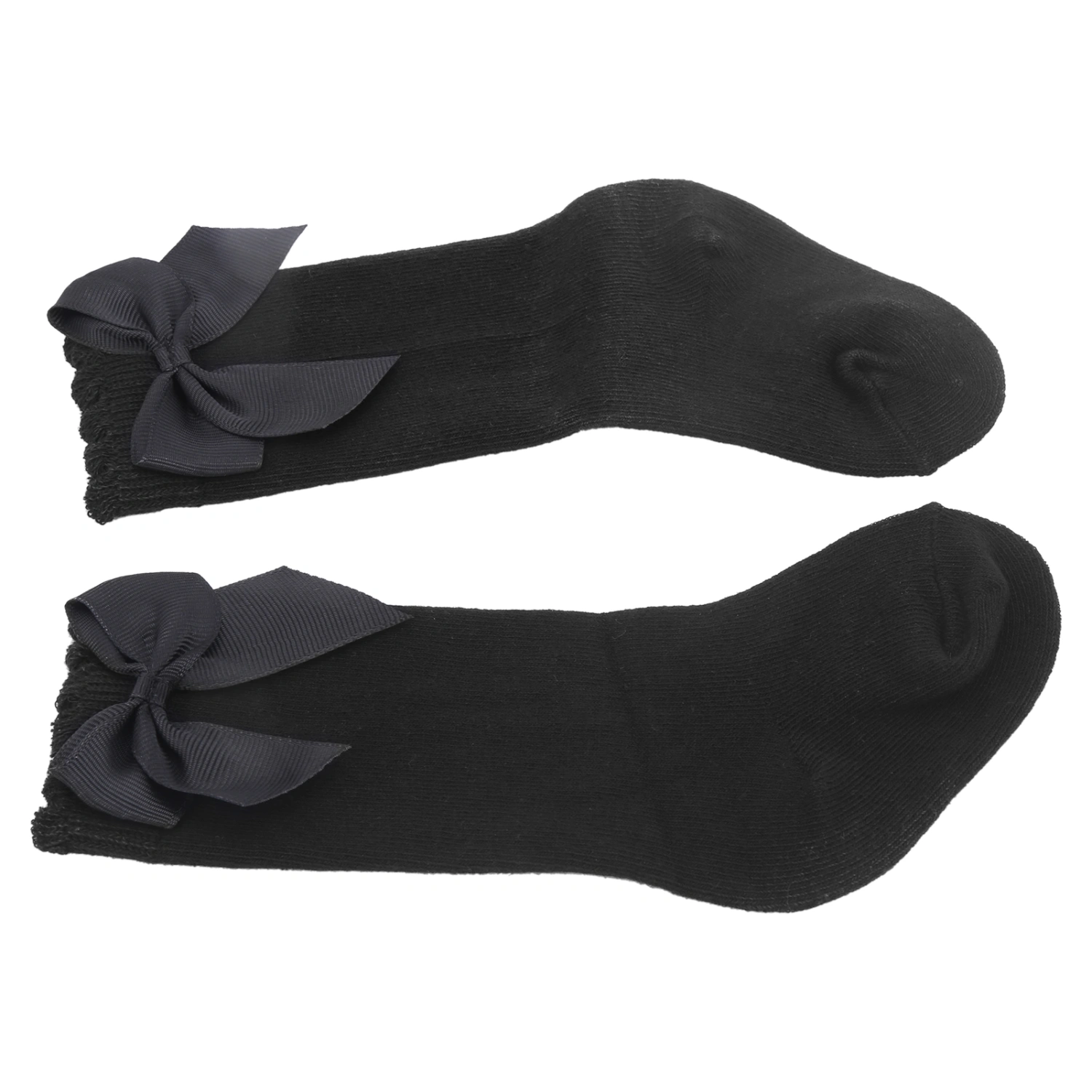 Girls Infant Skin Friendly Knee High Socks Infant Soft Stylish Lovely Long Socks with Bow(Black )