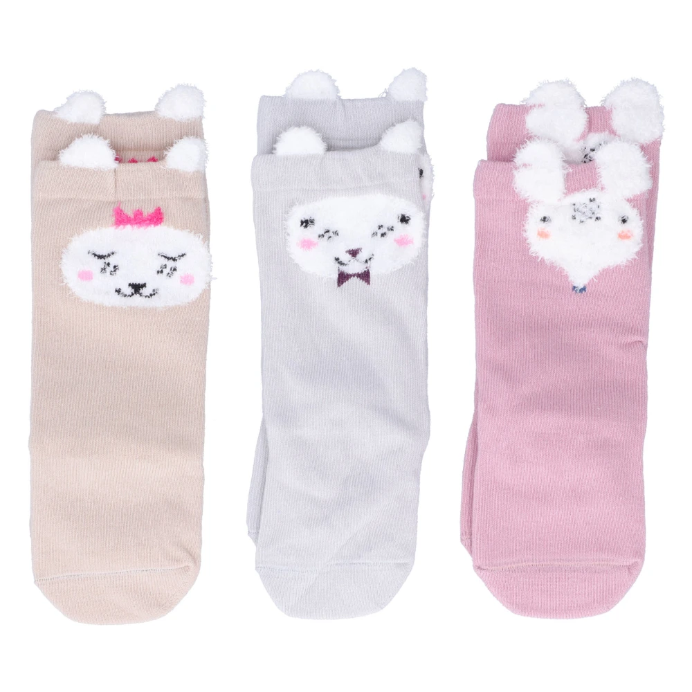 3 Pairs Kid Children Socks Cartoon Animal Pattern Baby Infant Cute Breathable Socks