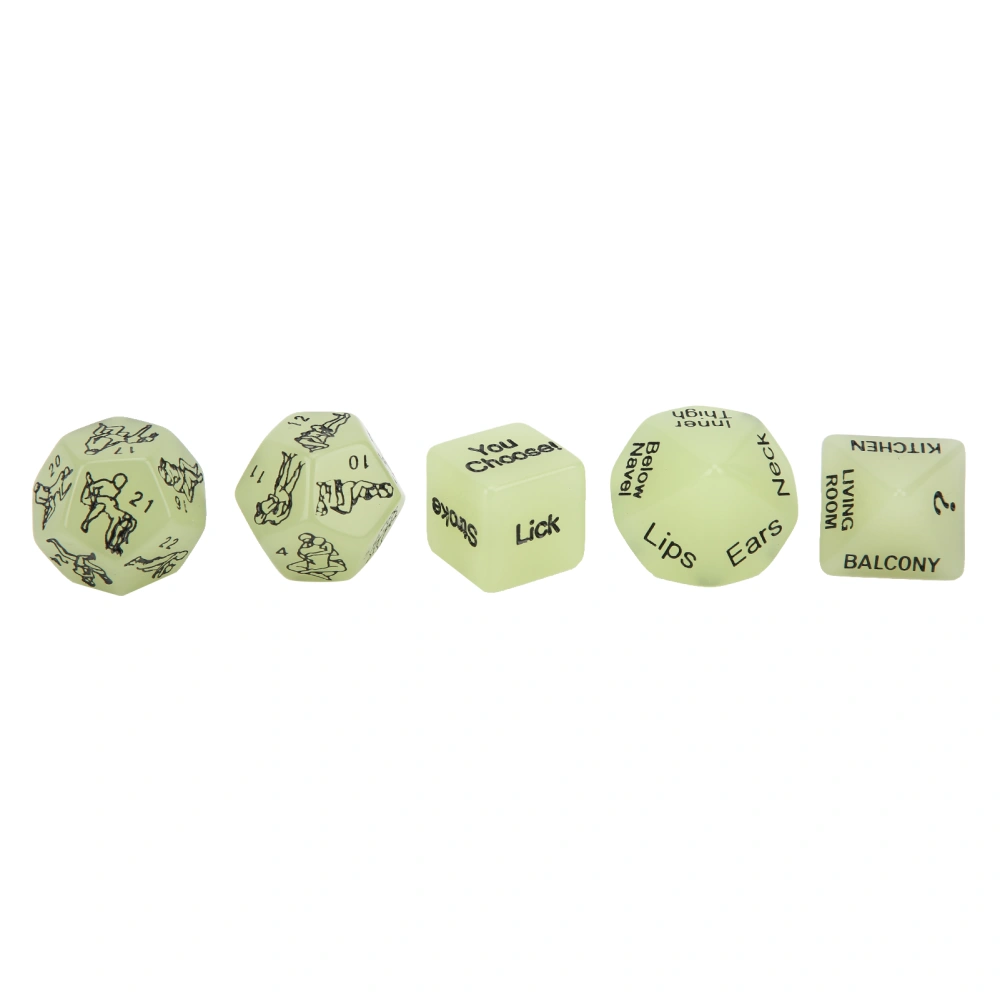 5pcs Couple Dice Lovers Bachelor Party Multiple Pose Dice Sexual Posture Dice ToyLuminous