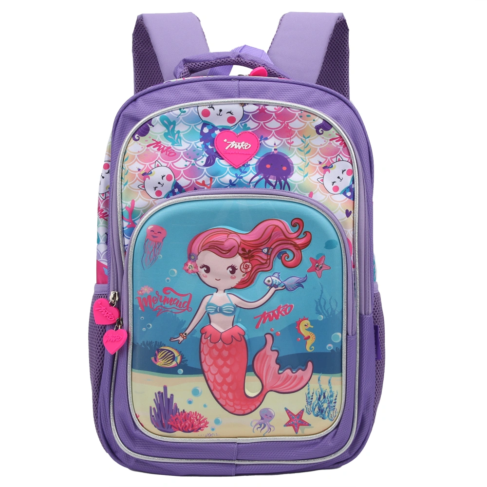 Stylish Glitter Children Schoolbag Student Portable Lovely Cartoon Pattern BackpackPurple