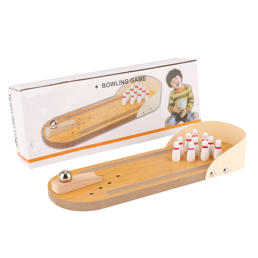 Wooden Children Bowling Toy Desktop ParentChild Interactive Mini Bowling Toy Game(Mini Bowling Toy )