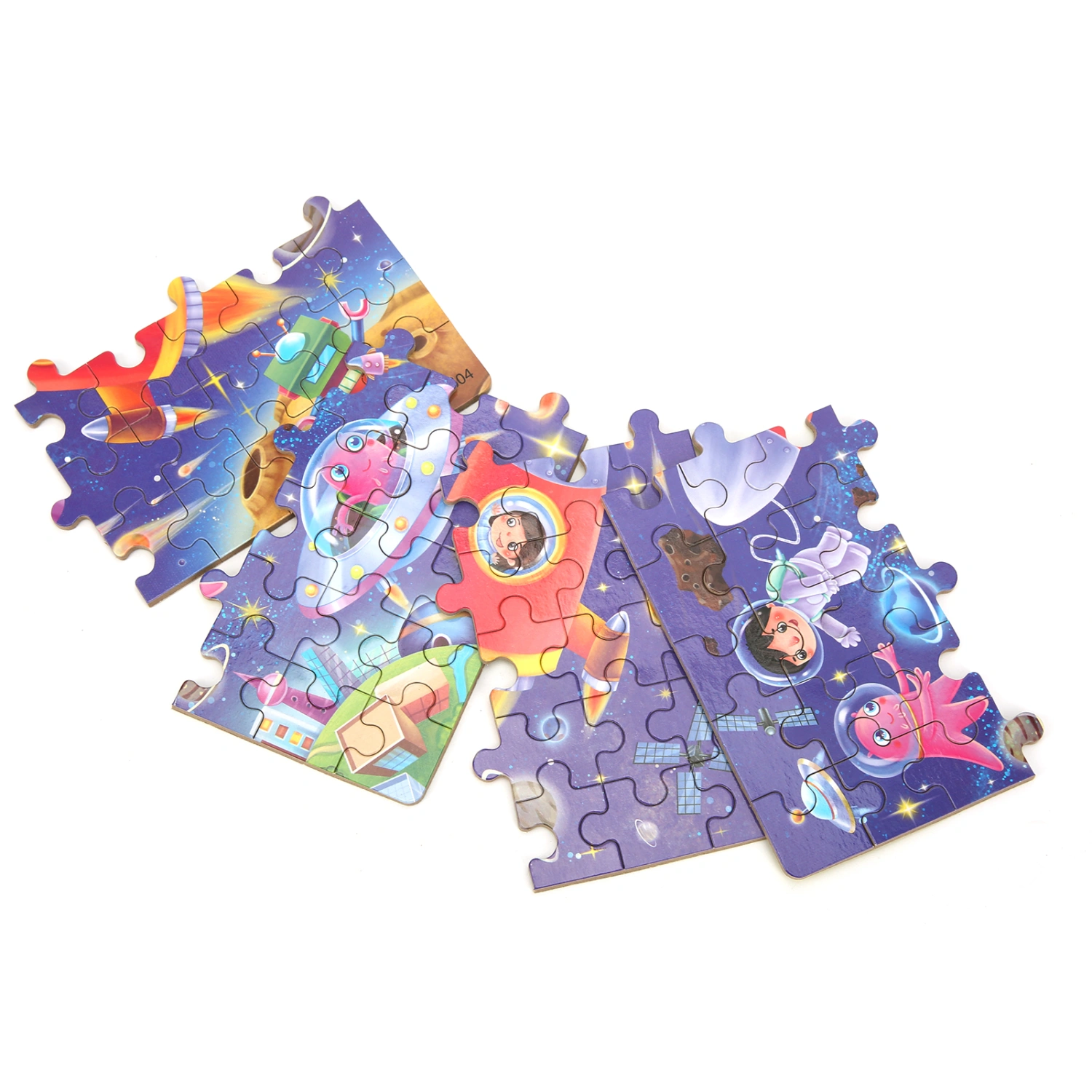 60pcs Children Puzzle Exquisite Cartoon Pattern Kid Jigsaw Puzzles Toy Gift with Storage BoxSpace