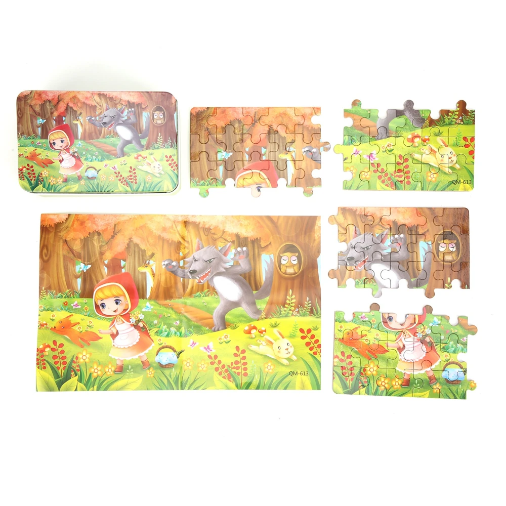 60pcs Kid Jigsaw Puzzles Cute Cartoon Image Puzzle Children Toy Gift with Iron Box#2