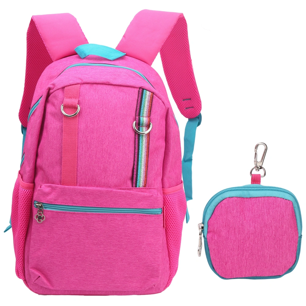 Multi‑Functional School Backpack Bag Lightweight Outdoor Sports Children BackpackRose Red