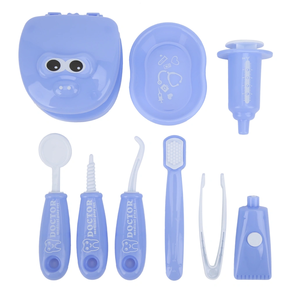 9pcs/set Children Pretend Play Dentist Check Tooth Model Set Dentist Role Playing SuppliesPurple