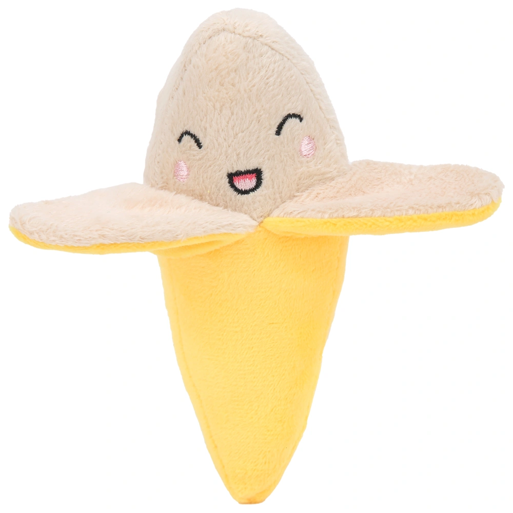 Banana Peel Shape Plush Toy Squeaky Plush Toy Pendant for Stroller Handbag Key Chain