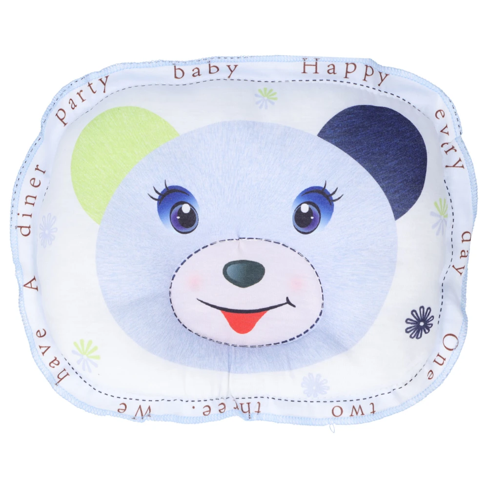 Baby Pillow Breathable Bear Shaped Newborn Flat Head Shaping Neck Support Pillow for SleepingBlue