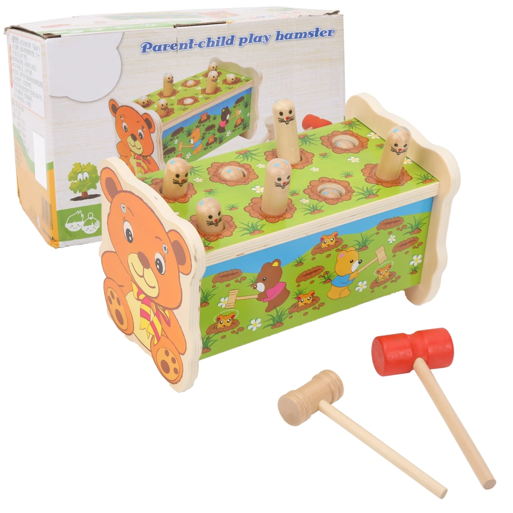 Wooden Hammer Toys Children Kid Educational Pounding Bench Hit Hamster Game Toy