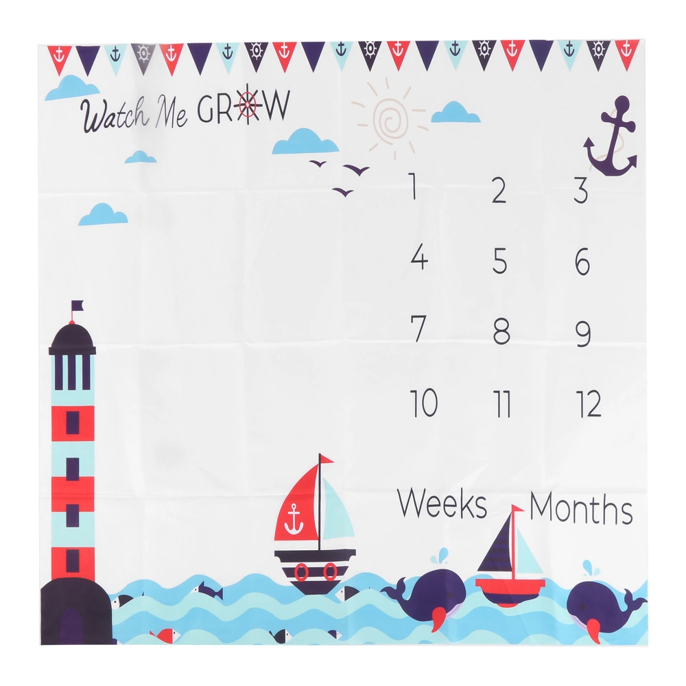 Newborn Photography Cloth Props Lighthouse on Sea Baby Infant Monthly Milestone Blanket