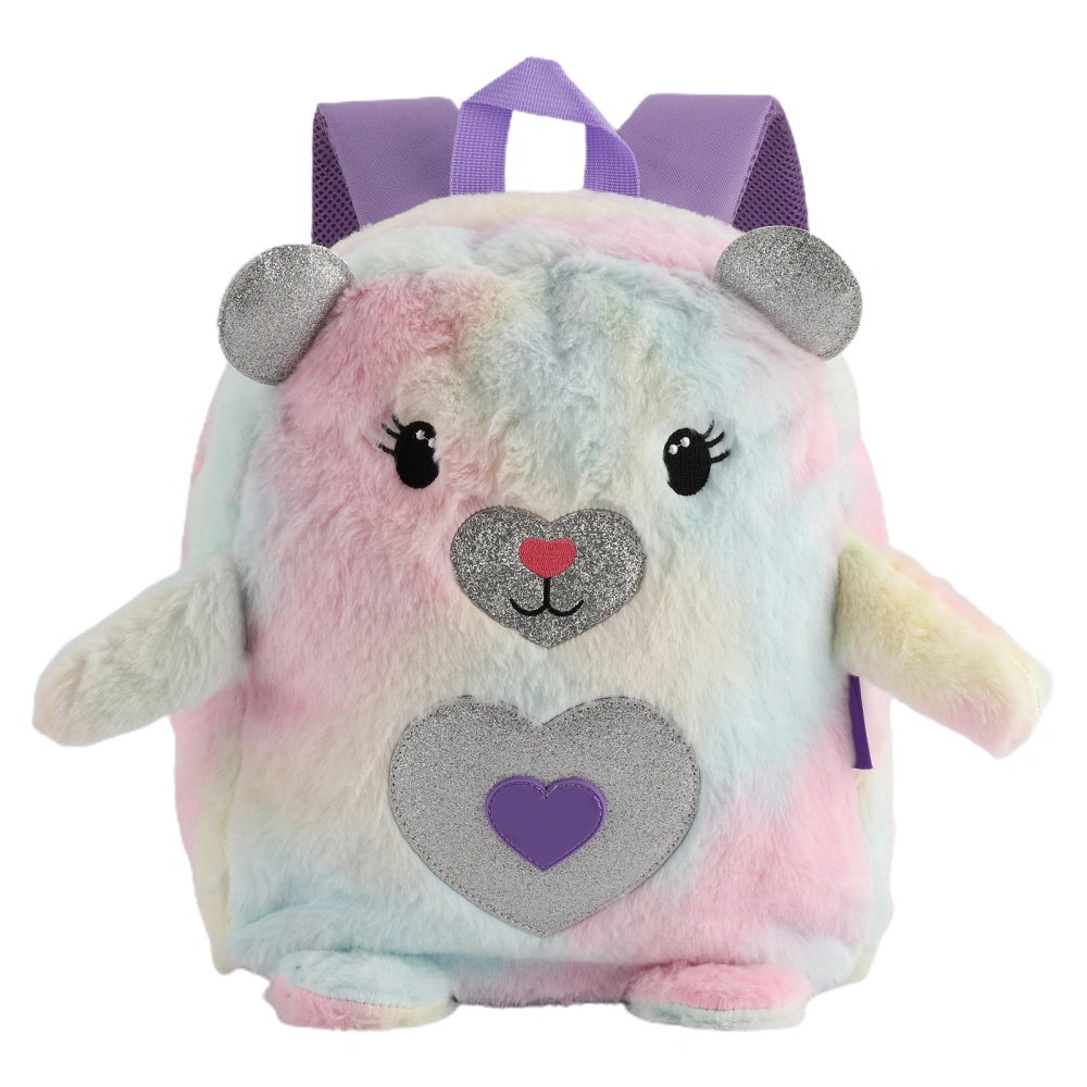 Cartoon Plush Backpack Cute Students School Backpack Adjustable Shoulder Strap BagPurple