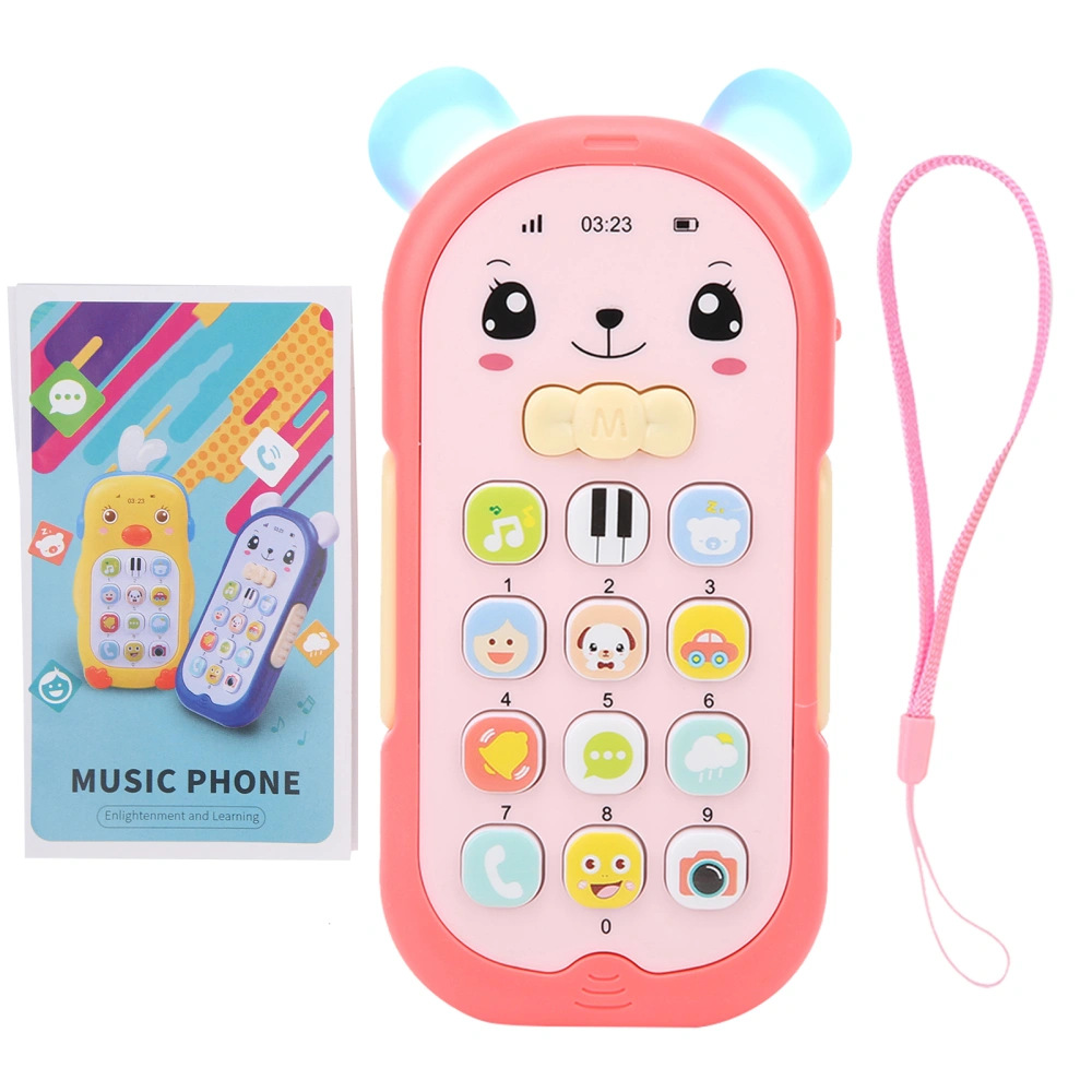 Baby Phone Toy Simulation Telephone Music Sound Light Effect Children Mobile Phone ToyRed