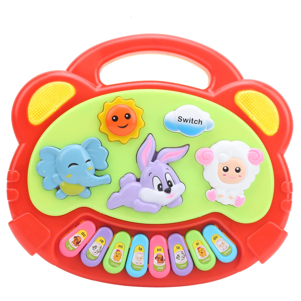 Animal Pattern Baby Musical Toy Children Learning Educational Music Toy with LightRed