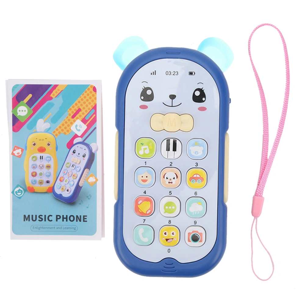 Baby Phone Toy Simulation Telephone Music Sound Light Effect Children Mobile Phone ToyBlue