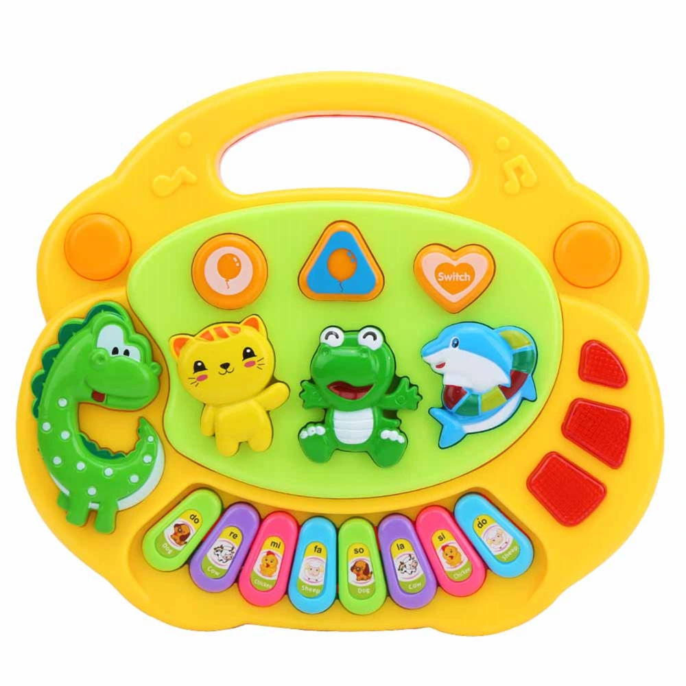 Cute Cartoon Animal Pattern Baby Musical Toy Toddler Educational Music Toy with LightYellow