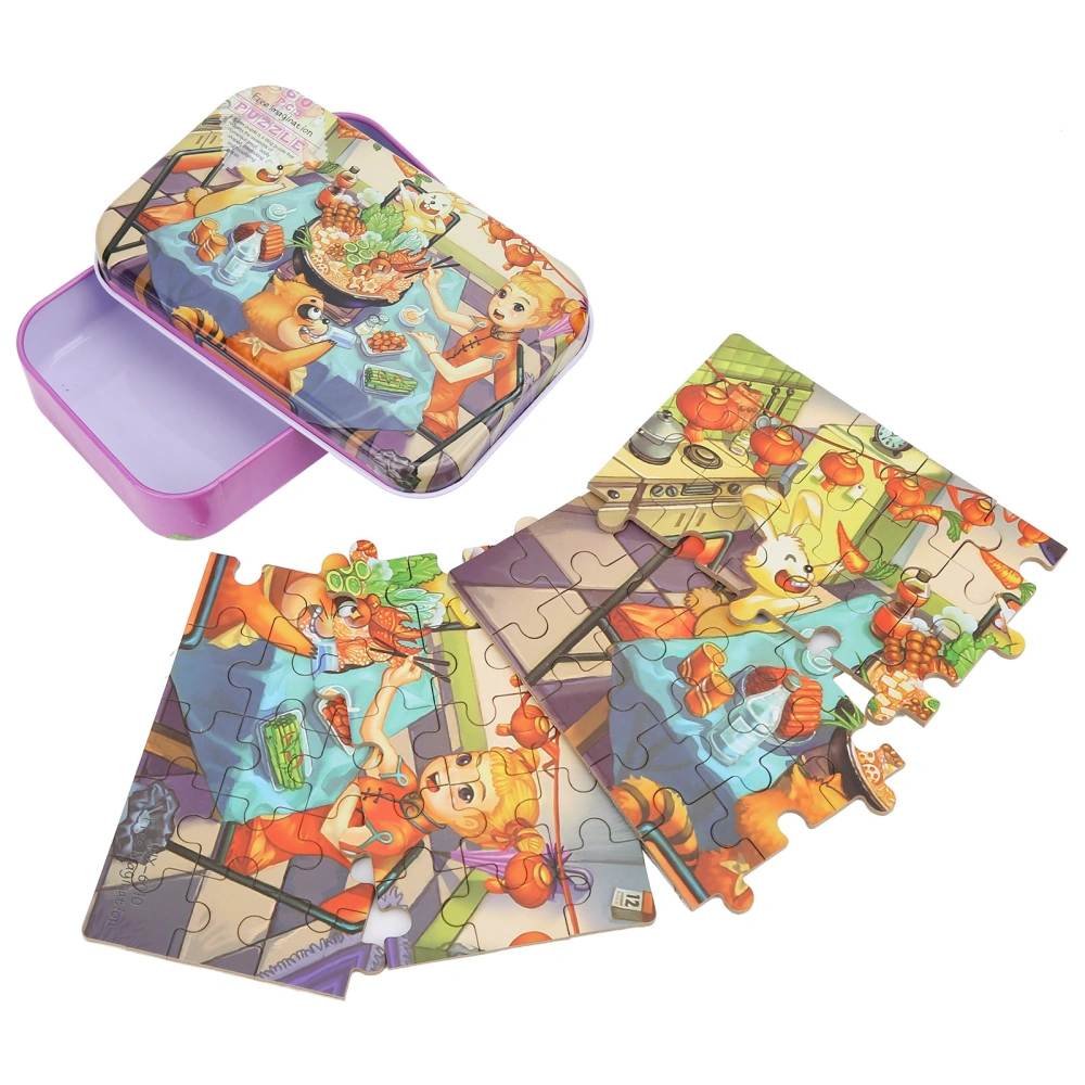 60pcs Cartoon Jigsaw Puzzle Kindergarten Early Learning Educational Children Gift ToyHot Pot