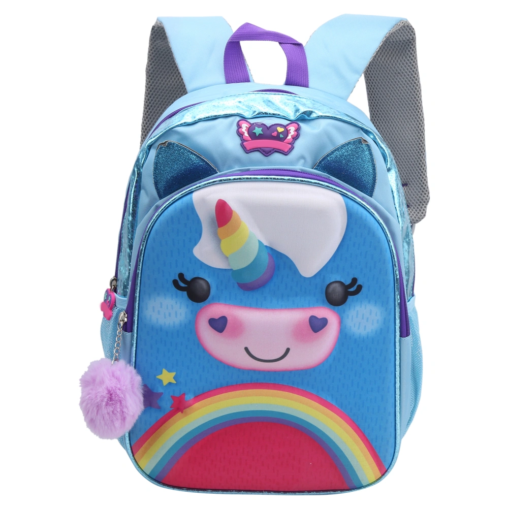 Children Cute Portable Schoolbag Cartoon Pattern Student Leisure Exquisite BackpackBlue