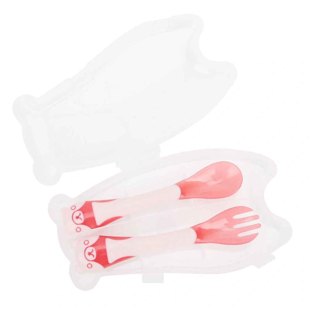 Baby Utensils Spoons Flexible Handle Tableware Travel Set for Children Feeding TrainingPink