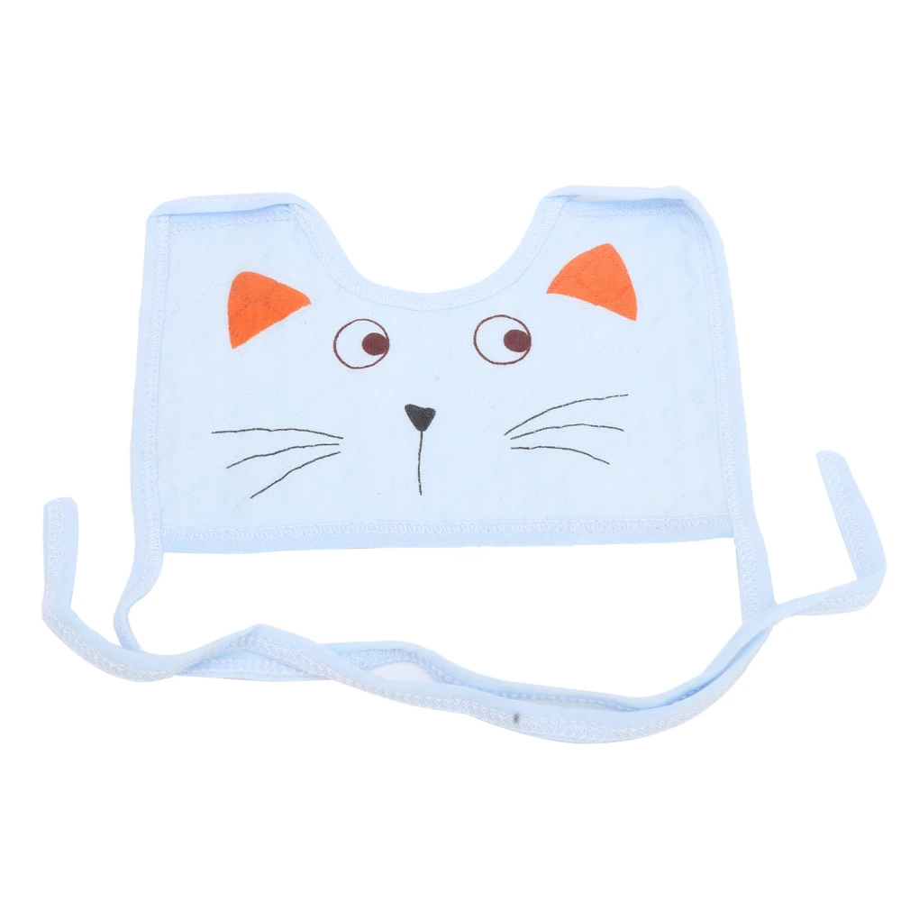 Cartoon Pattern Saliva Towel Bib with Strap Soft Cotton Bib for Infant Adorable BabyLight Blue