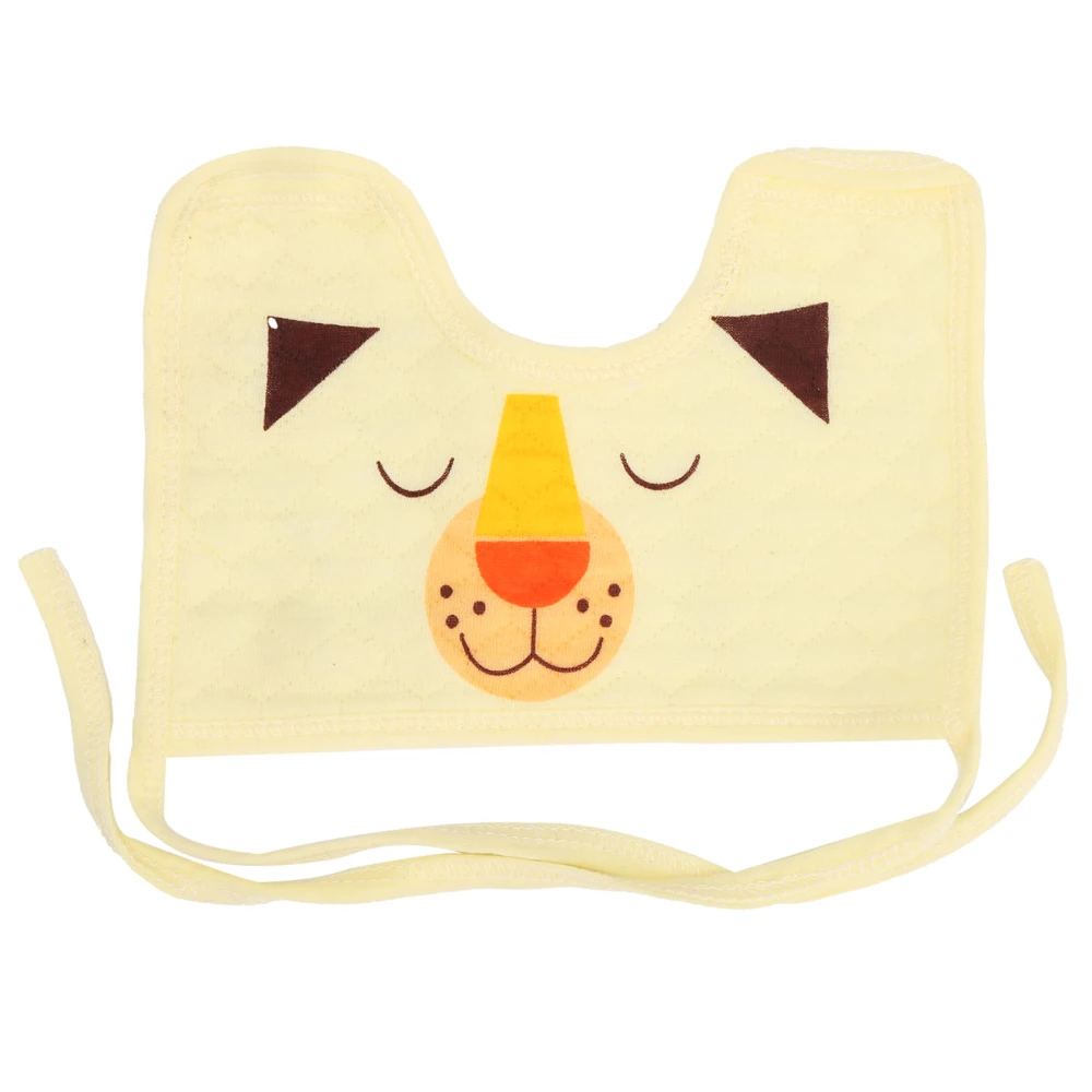 Cartoon Pattern Saliva Towel Bib with Strap Soft Cotton Bib for Infant Adorable BabyLight Yellow