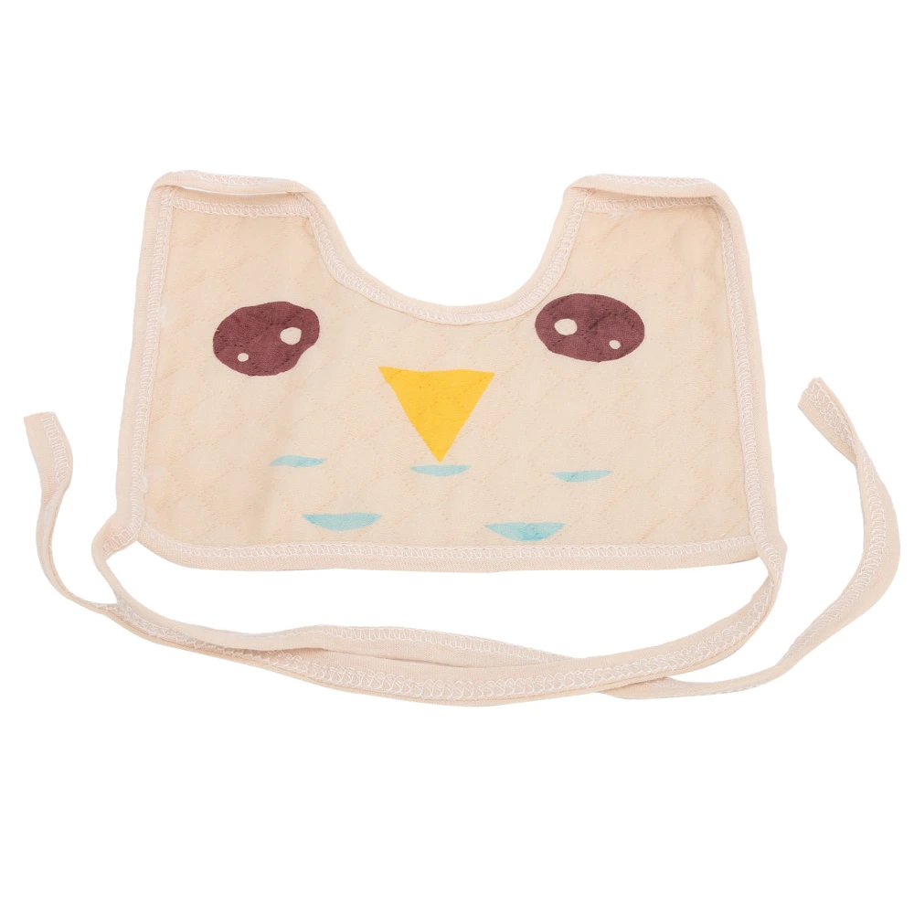 Cartoon Pattern Saliva Towel Bib with Strap Soft Cotton Bib for Infant Adorable BabyKhaki