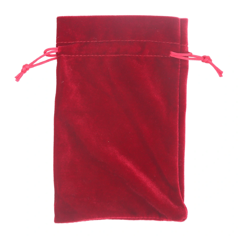 Velvet Tarot Bag Drawstring Storage Pouch Bag for Playing Cards Jewelry Coins AccessoryBurgundy