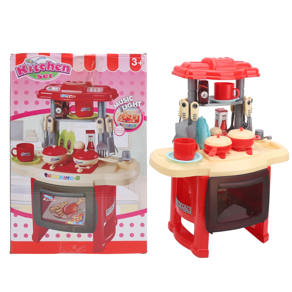 Children Kitchen Toy Simulation Kitchen Cooking Utensils Role Playing Educational ToysRed