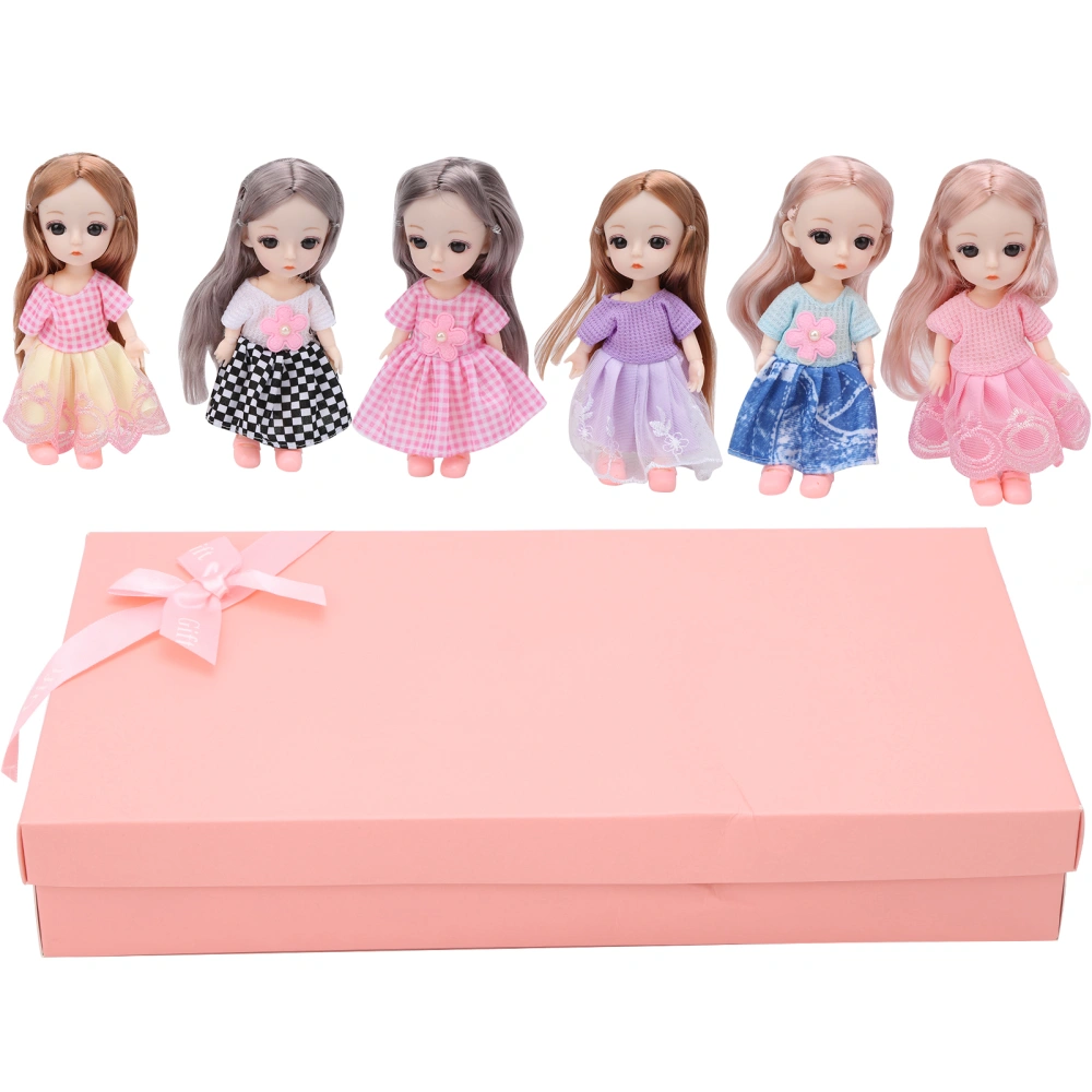 Dolls Toys Mini Baby Doll DIY Movable Joint Dolls Toy for Children Baby Girls Gift6pcs