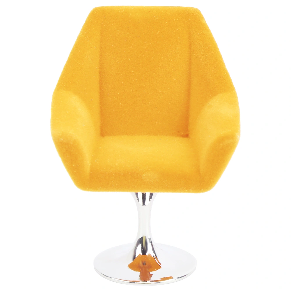 Mini Furniture Armchair for 1:12 Miniature Doll House Rotate Flocking Chair AccessoriesYellow