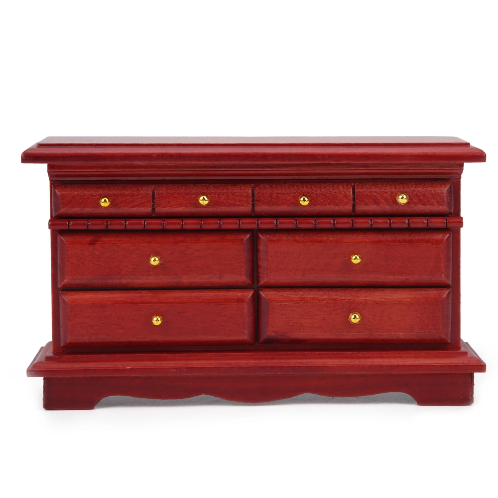 Miniature Chest of Drawer Model Decorative Solid Wood Toy for 1:12 Doll House Ornaments